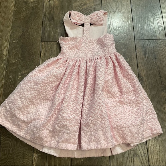 Kate Spade Girls Pink Billie Bow Embroidered Lace Dress Size 7 - Picture 5 of 7